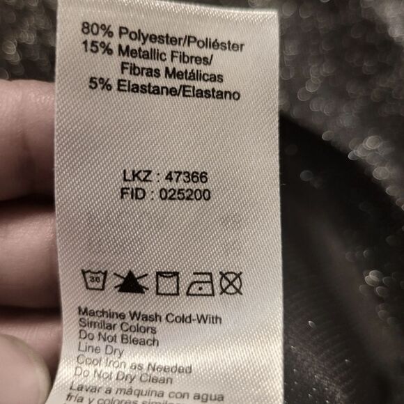 Lascana Ribbed Glitter V-neck Sleeveless Dress Black Size 8 - Picture 7 of 7